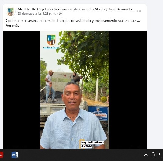 Asfaltado y mejoramiento vial en nuestro municipio.